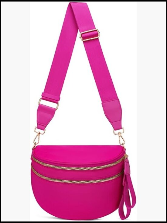 Handbags - Trendy Nylon Crossbody Fanny Pack Spacious Checkered Waist Bag Travel